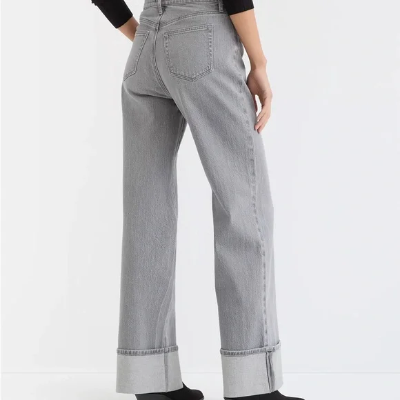 Cuffed High Rise Jeans Grey - Picture 2 of 4